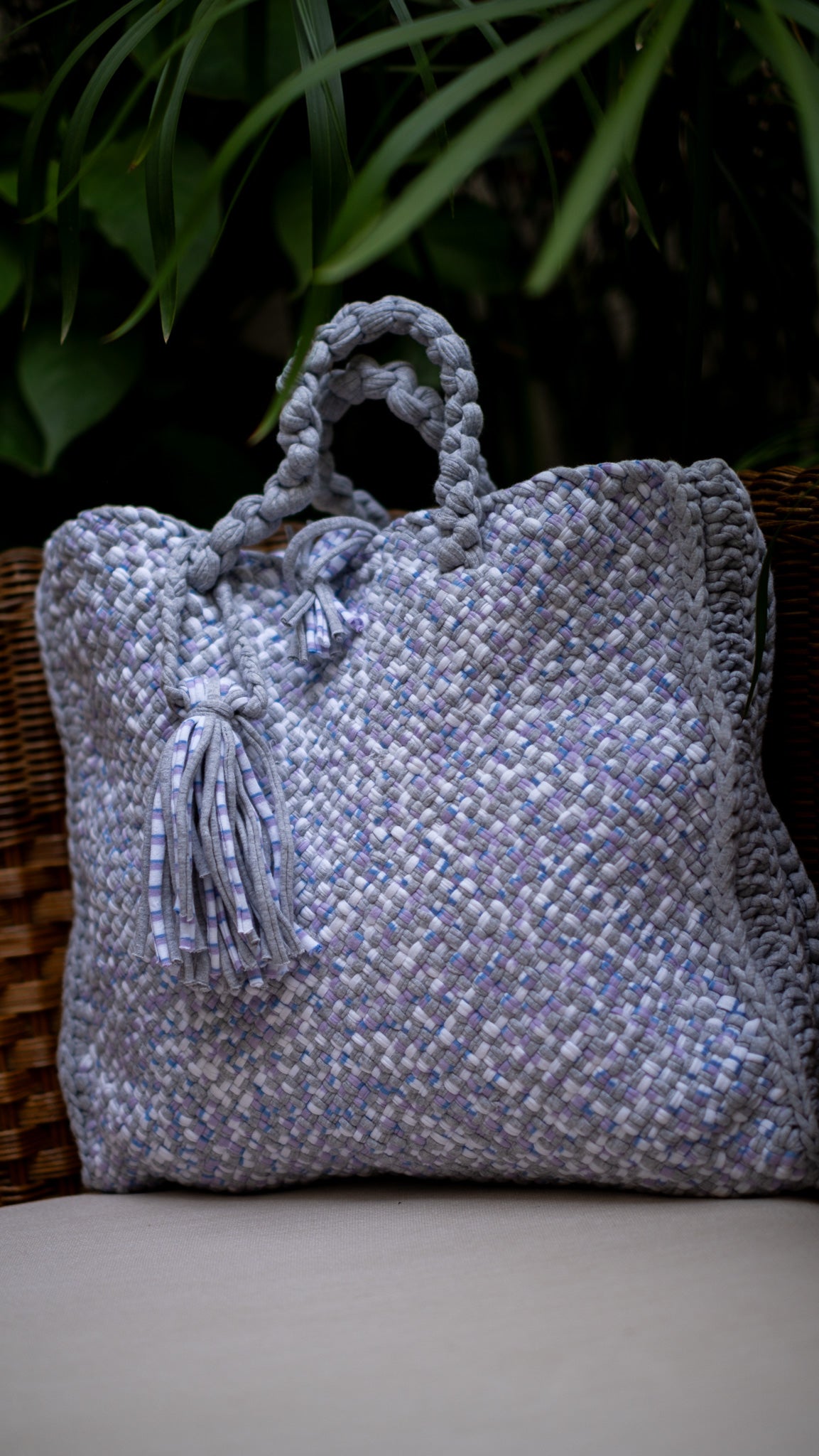 Tiffin Tote | Grey & Lavender