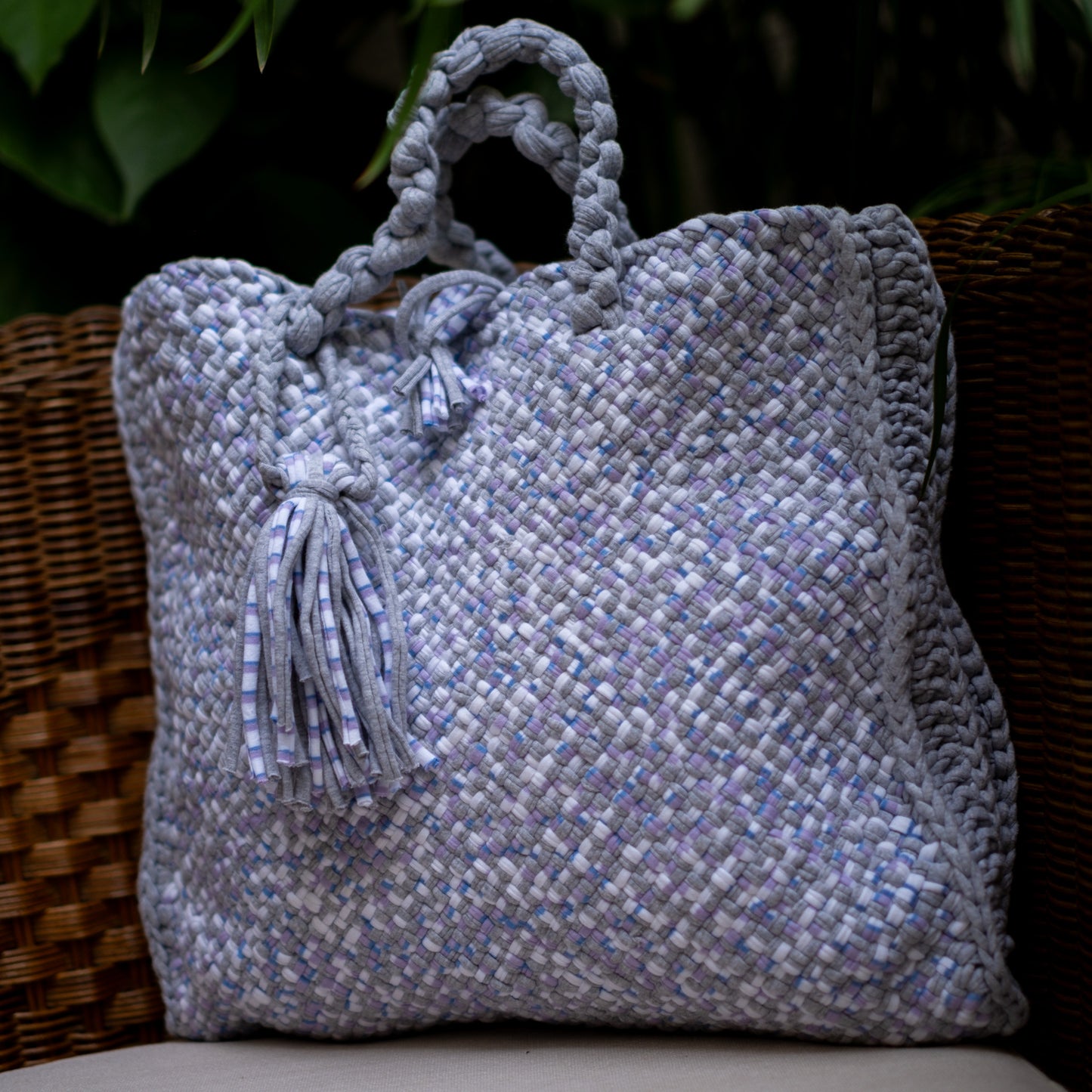 Tiffin Tote | Grey & Lavender