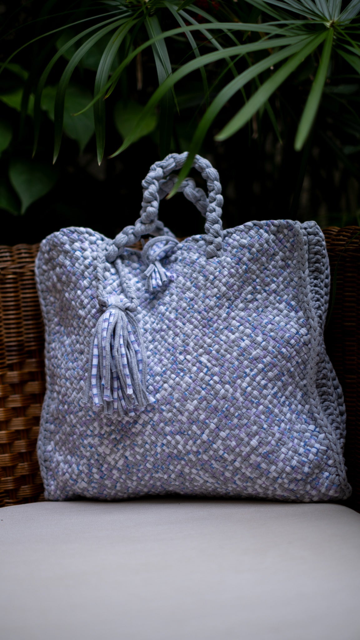 Tiffin Tote | Grey & Lavender