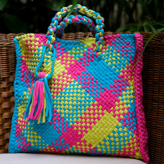 Tiffin Tote | Neon Check