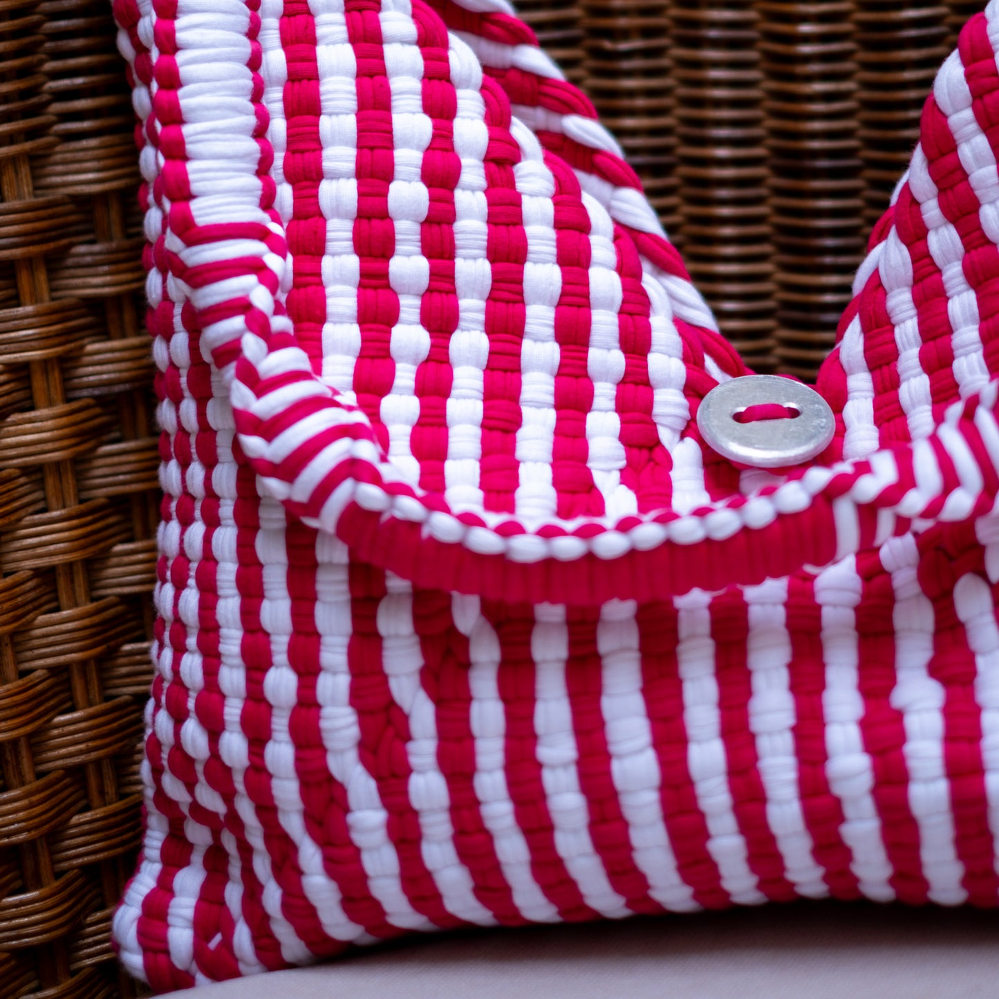 Origami Button Bag | Candy Stripe