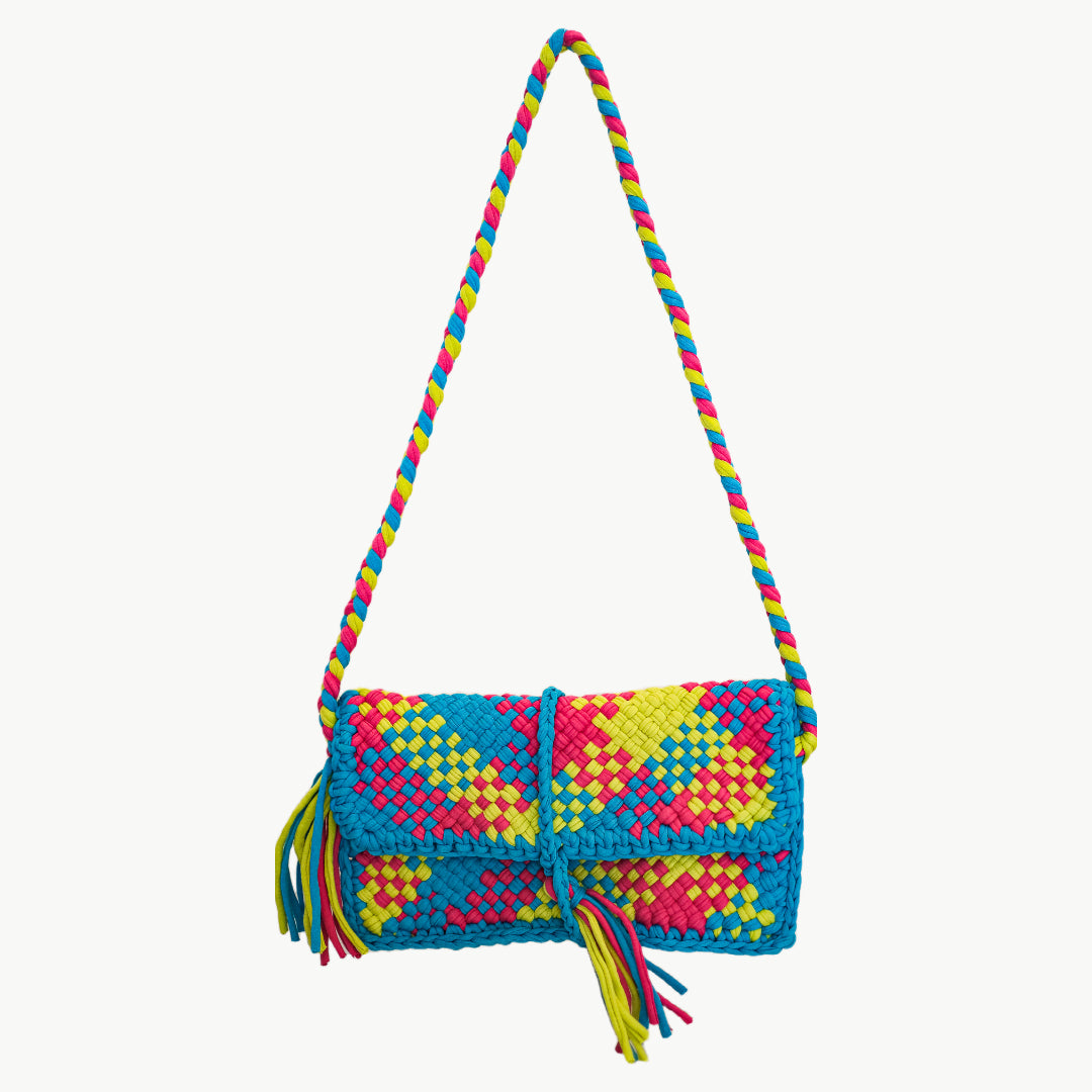 Tassel Sling Bag | Neon Check