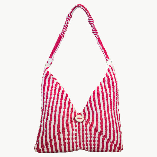 Origami Button Bag | Candy Stripe