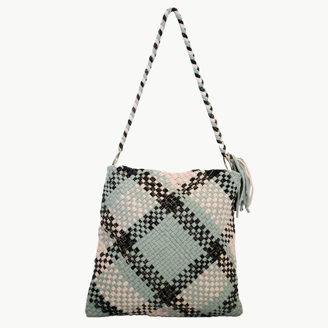 Shoulder Tote | Charcoal & Mint